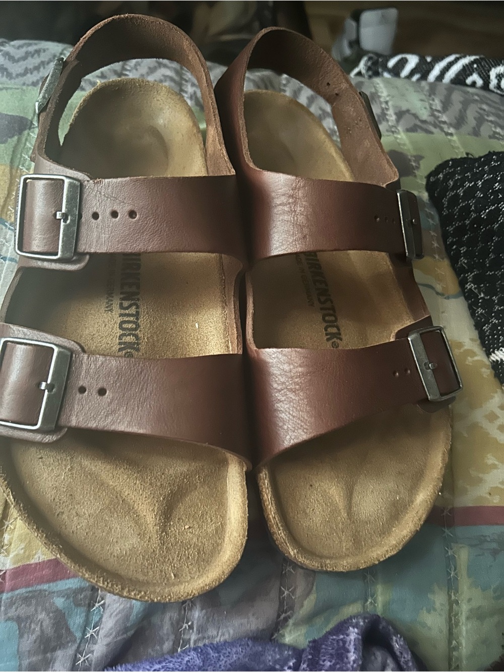 Brown Double Strap Sandals - Birkenstocks